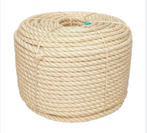 8mm 100% 3 strand Natural Eco-friendly Twisted Sisal Rope for sale