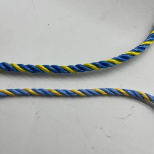 Blue/yellow Color UV Resistance 6mm Telstra Rope 3 Strand PP Split Film Rope For Cable Hauling