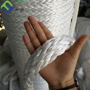 High strength 48mm 12 strand UHMWPE mooring rope for ship