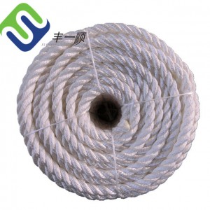 White Color 3 Strand Twisted Nylon Marine Mooring Rope 28mmx220m With High MBL