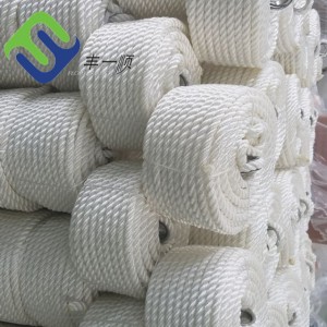 White Color 3 Strand Twisted Nylon Marine Mooring Rope 28mmx220m With High MBL