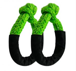 Hot Sale 25mm 9m Kinetic Recovery Tow Rope Heavy Duty Nylon Double Braided With Soft Shackle