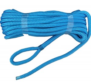 Double Braided Nylon Dock Rope – Mooring Lines with 12″ Eyelet – Blue Color