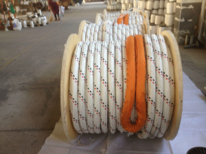 48mmx220m Double Braided Polyester Covered UHMWPE Rope With ABS Certificate