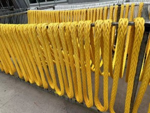 Yellow Color 12 Strand Marine Towing UHMWPE Marine Rope 48mm/56mm With ABS Certificate