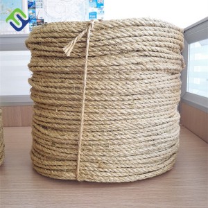 Corda de sisal torcida Z natural de 3 fios de 10 mm-36 mm para decoração/corda marinha