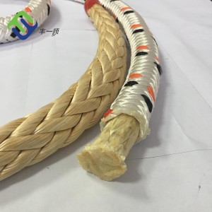 32mmx1000m Double Braided Polyester Covered UHMWPE 12 Strand Braided Rope Hot Sale