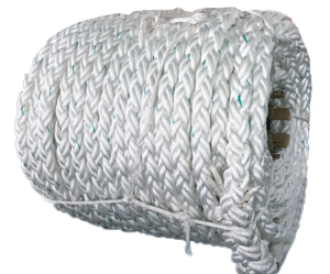 White 8 Strand Vessel Marine Rope 60mm Nylon Mooring Rope 220mtrs