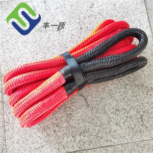 Cuerda de remolque de recuperación cinética material trenzada doble de nailon 66 de 25mm x 9m con color rojo