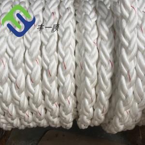 70 mm-es 8 szál fehér színű nylon poliamid kötél nagy szilárdsággal