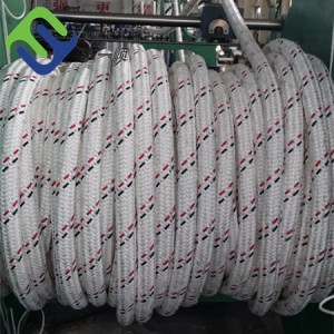 Vysokopevnostné dvojité pletené lano UHMWPE s polyesterovým plášťom na vlečenie lodí