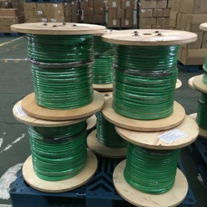 Lapisan PU hijau 14mm dengan tali dikepang armaid untuk menarik kabel