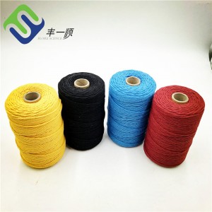 Търговия на едро с 4 нишки многоцветно усукано памучно въже от макраме
