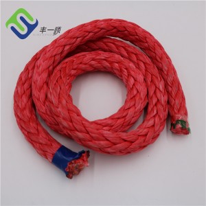 Červená farba 20 mm x 100 m 12 prameňové UHMWPE kotviace lano s vysokou pevnosťou
