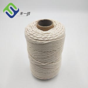 Топла распродажба прилагодено 3 жици макраме кабел 3мм 4мм 5мм природен памучен јаже