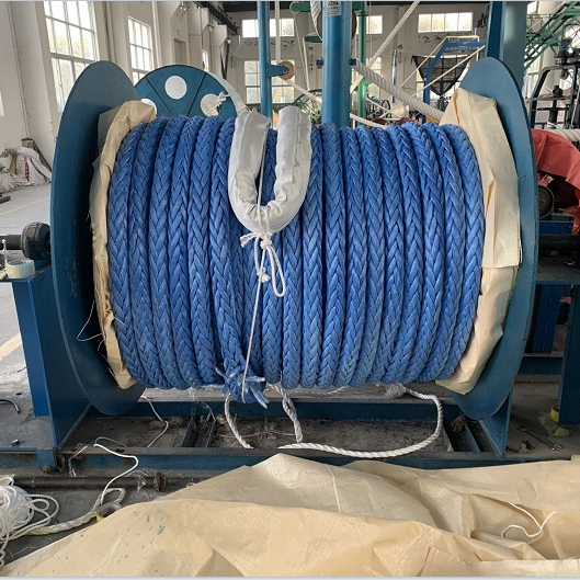 China High Strength Synthetic Blue UHMWPE 12 Strand Mooring Rope 25mm  factory and manufacturers