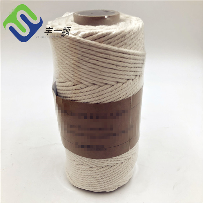 China 3mm thin twine 3 strand twist cotton rope for macrame factory and  manufacturers