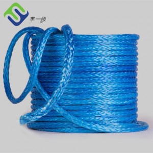 6mm 8mm 10mm مصنوعي 12 Strand Braided Uhmwpe Winch Towing Rope