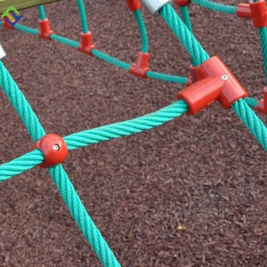 I-Coloured Plastic Solid Cross Connector ye-Playground Rope Fittings