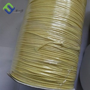3mm 16 dualan braided kevlar aramid rope airson loidhne clamhan