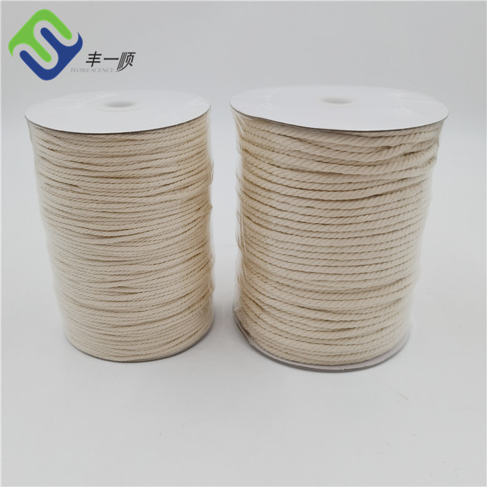 2017 New Style Double Braided Polyester Rope - Pure Natural 3 Strand Twisted 100% Cotton Rope 3mm 200m – Florescence