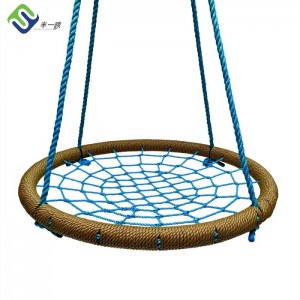 Li derve 100cm Playground Round Tree Swing Net Swing Hammock Ji bo Zarokan