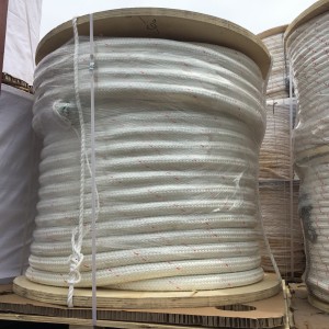 Çin'de Üretilen Beyaz Renkli Çift Örgülü Deniz Çekme Polyester Halat