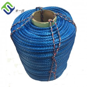 Modré vysokopevnostné 12 prameňové laná Uhmwpe(hmpe) na predaj