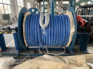 Голубой цвет 65 мм UHMWPE заплетенный веревку швартовки корабля с высокой прочностью
