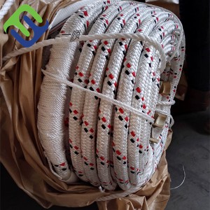 40 mm dvojité pletené lano UHMWPE potiahnuté polyesterom vyrobené v Číne