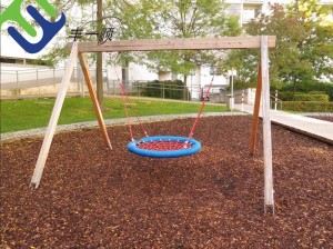 Birds Nest Basket Style Childs Swing Seat with Combination Rope and Sttainless Steel Suspensions