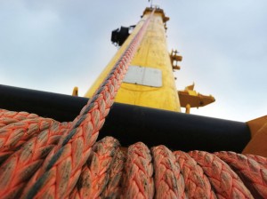 Vysokopevnostné 12-vláknové Uhmwpe kotviace lano 64MM UHMWPE morské lano